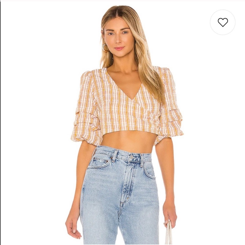 Majorelle Gabby yellow plaid crop top/ NWT